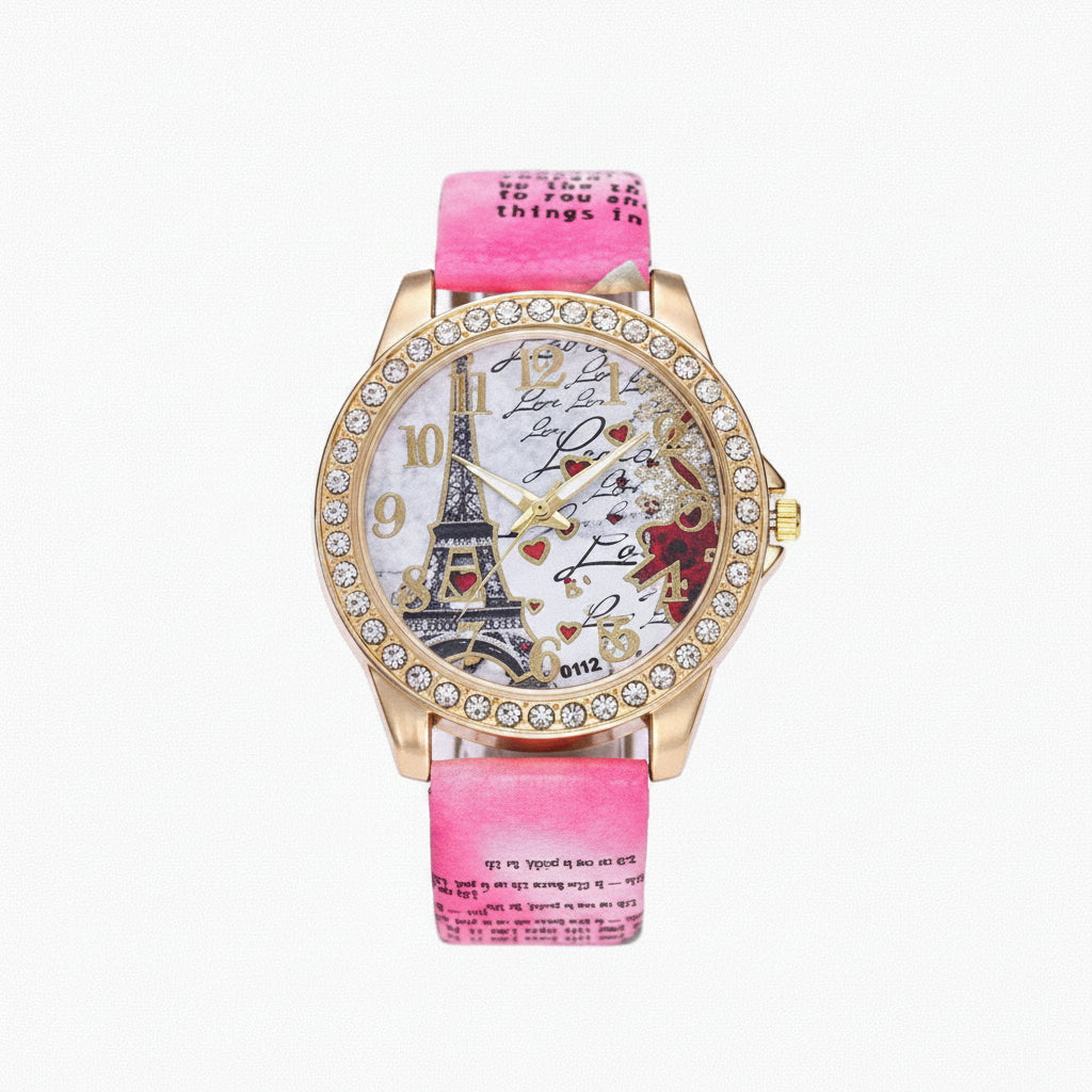 Reloj Diseño Torre Eiffel (Fucsia)