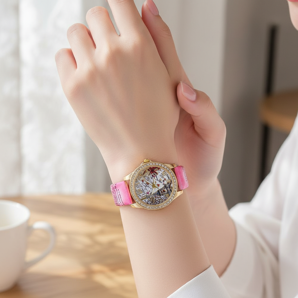 Reloj Diseño Torre Eiffel (Fucsia)
