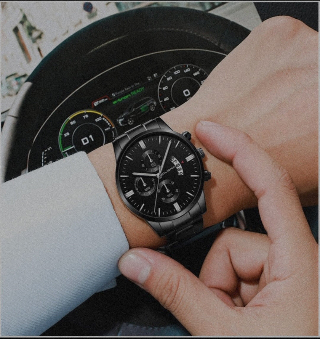 Reloj para Caballero (Color Negro) (Acero)