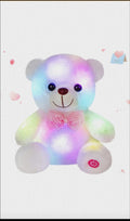 Oso de Peluche Blanco con Luces LED (Con Moño)