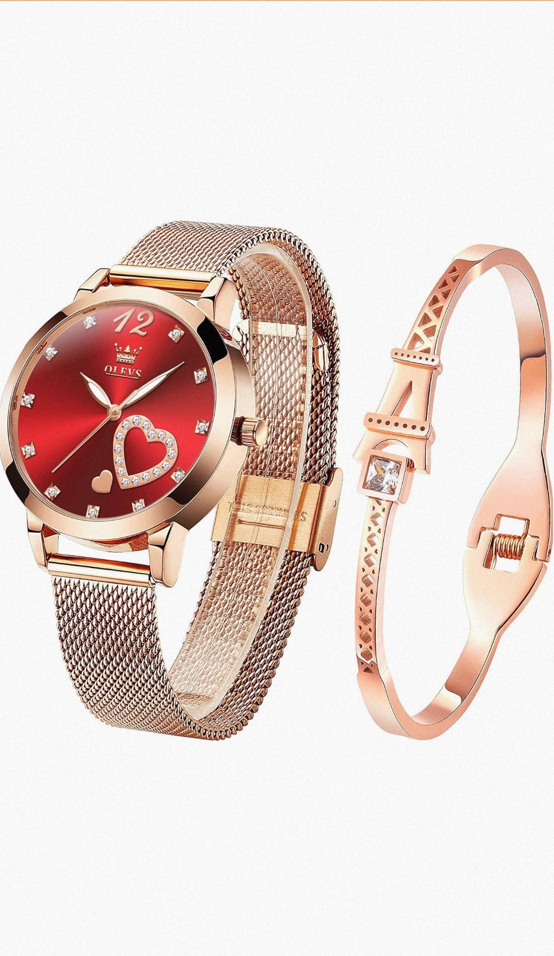 Set Reloj+ Pulsera Olev ⌚❤️(Rojo)