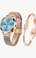Set Reloj + Pulsera Olev⌚❤️ (Celeste)