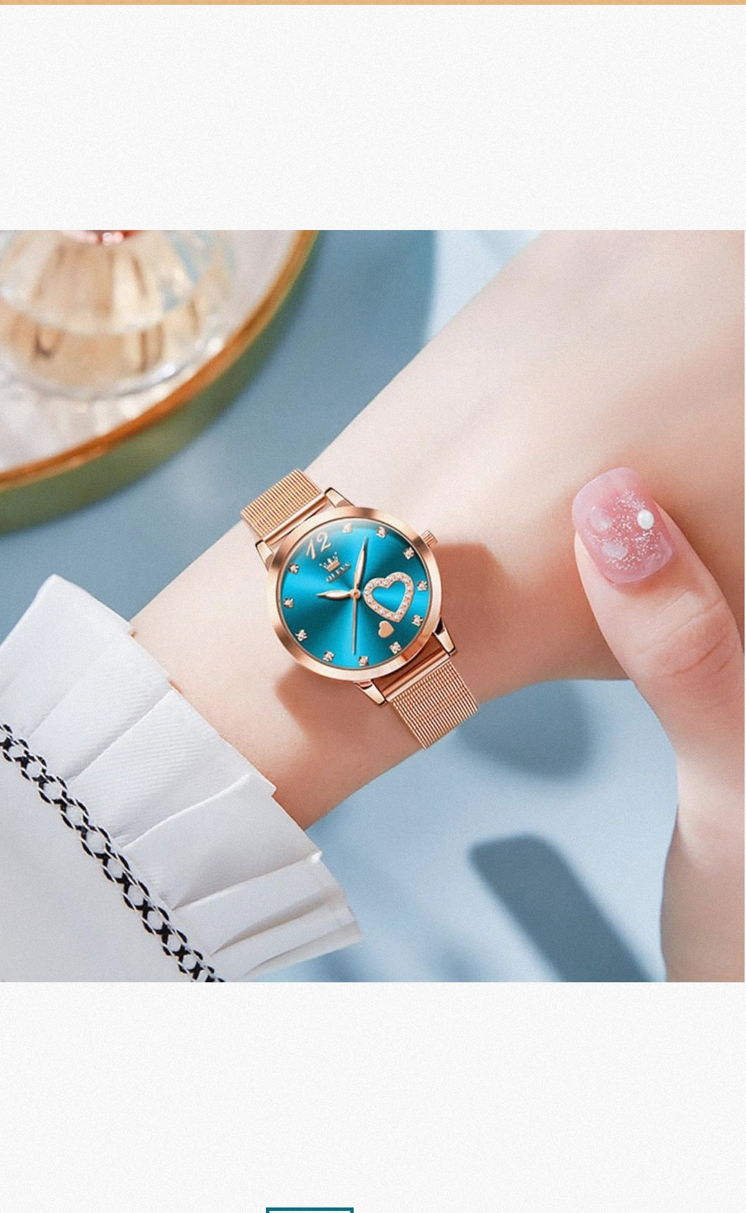 Set Reloj + Pulsera Olev⌚❤️ (Celeste)