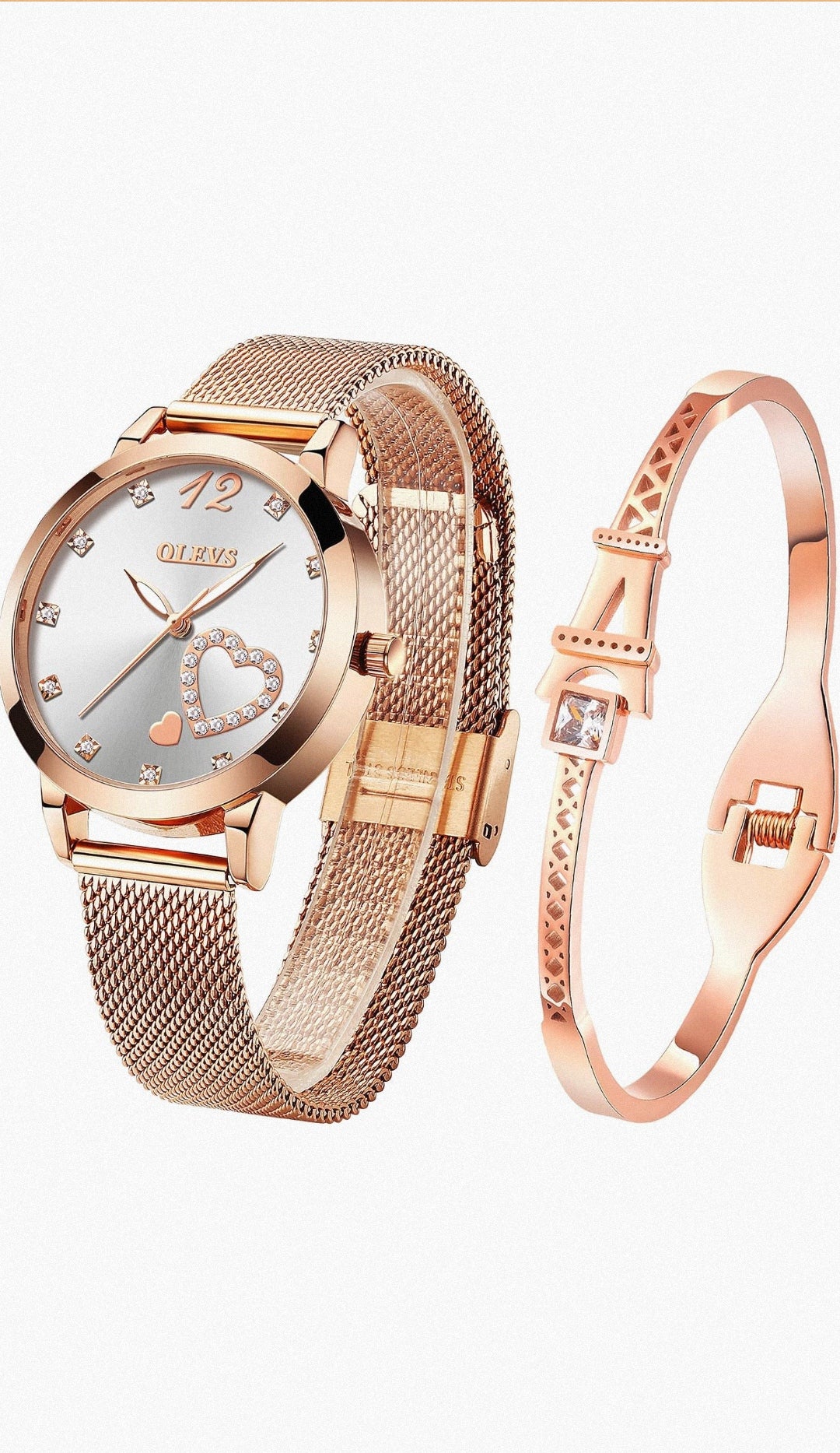 Set Reloj + Pulsera Olev⌚❤️ (Blanco)