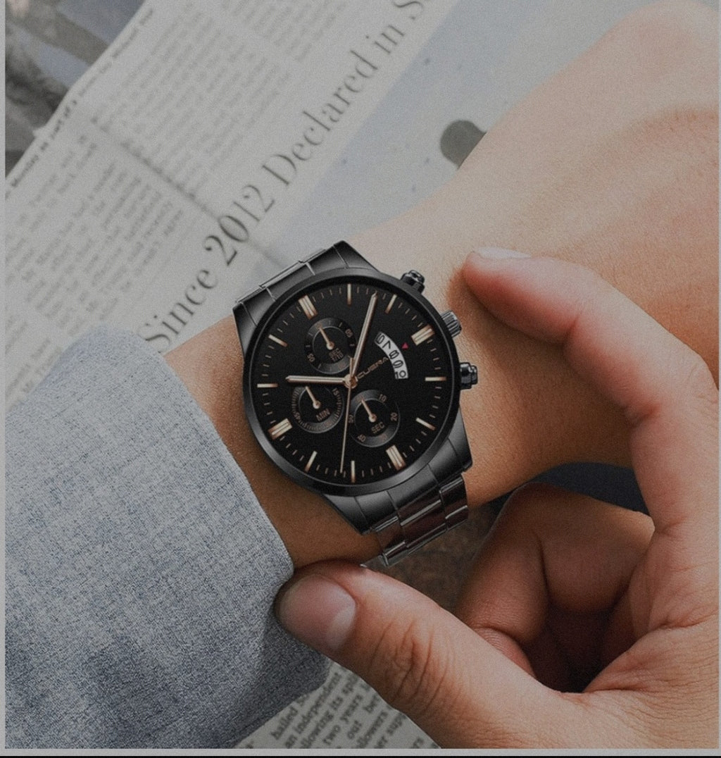 Reloj para Caballero (Color Negro) (Acero)