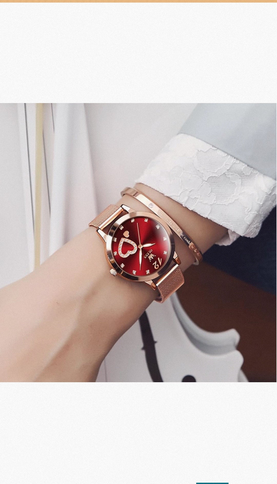 Set Reloj+ Pulsera Olev ⌚❤️(Rojo)