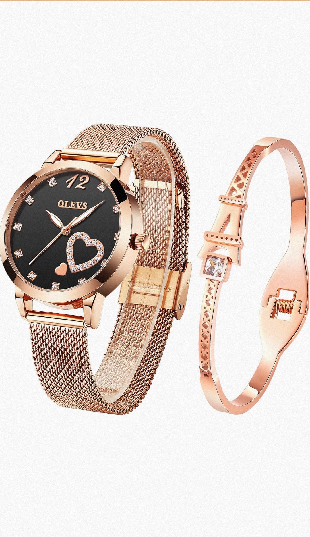 Set Reloj + Pulsera Olev⌚❤️ (Negro)