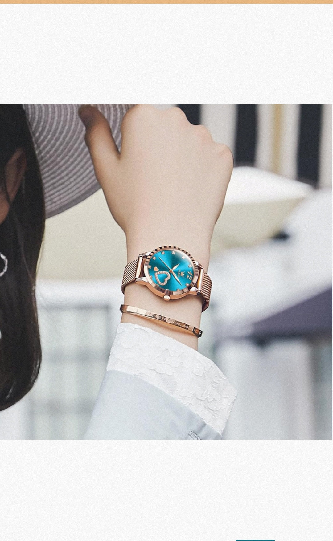 Set Reloj + Pulsera Olev⌚❤️ (Celeste)