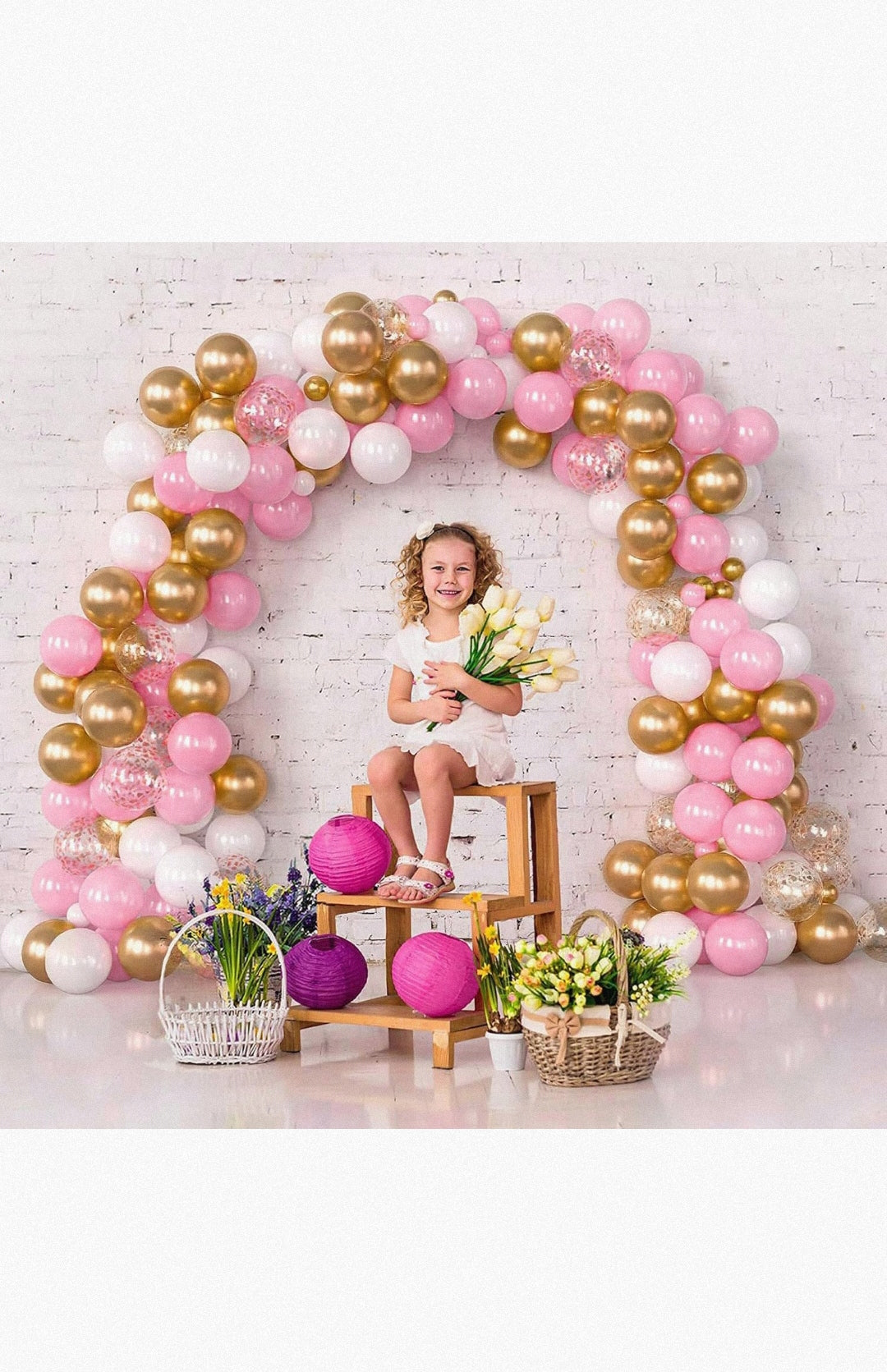 Juego de Globos Rosados y Dorados (60 Piezas) 12 Pulgadas