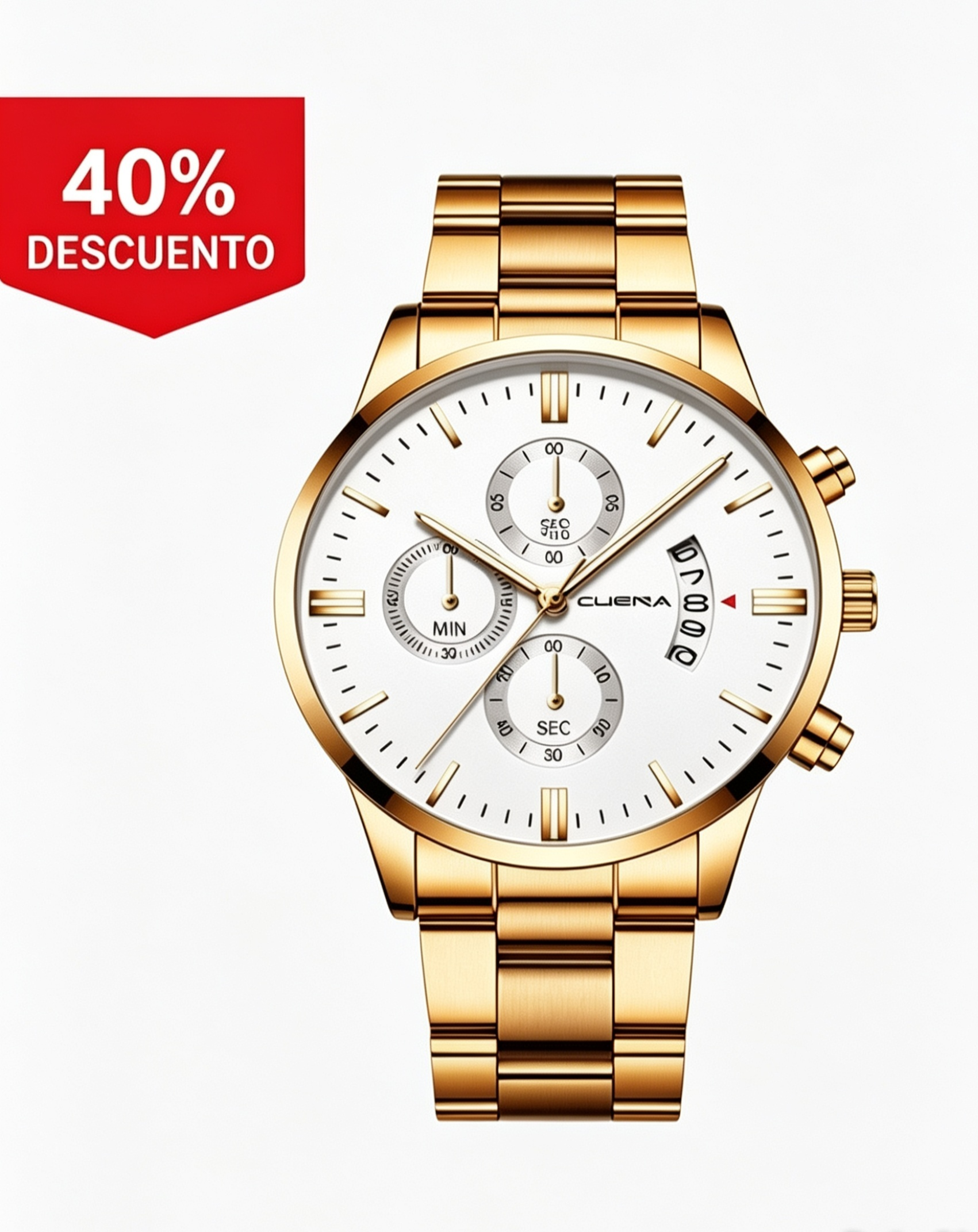 Reloj para Caballero (Color Dorado) (Acero)