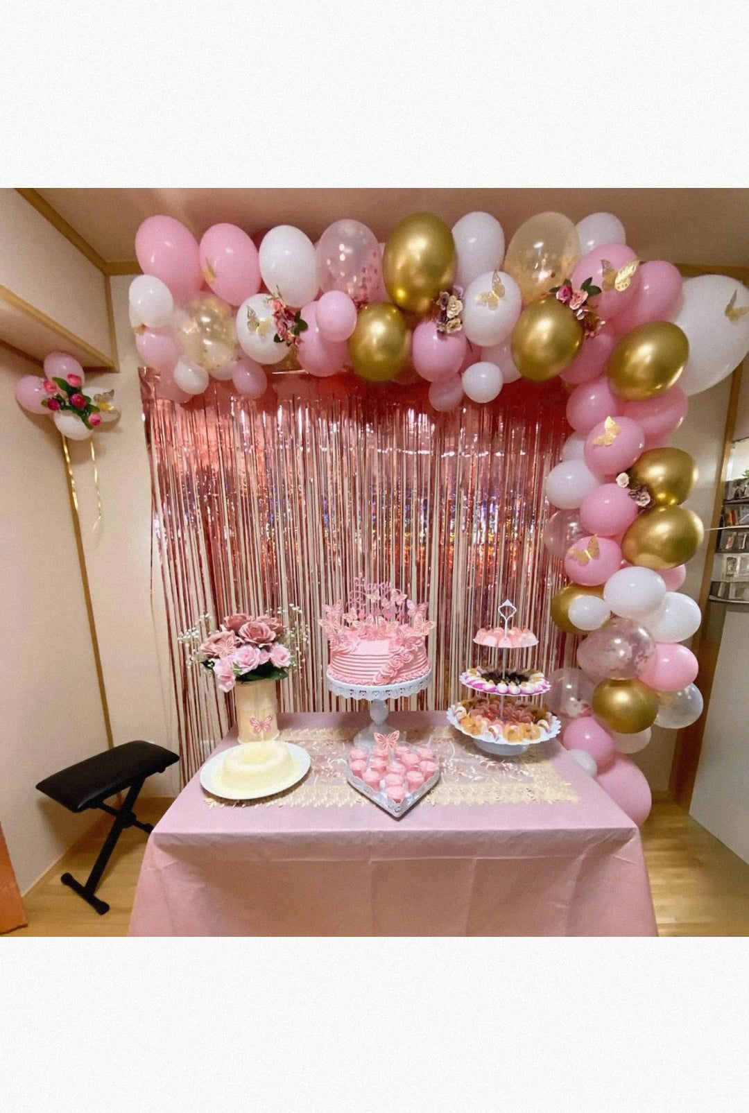 Juego de Globos Rosados y Dorados (60 Piezas) 12 Pulgadas