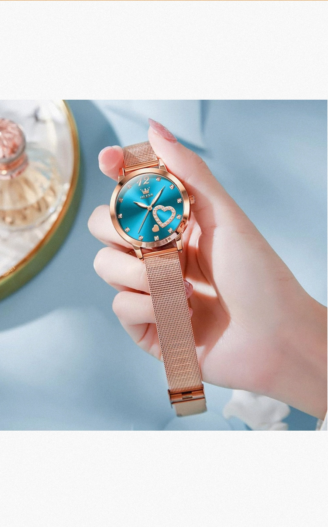 Set Reloj + Pulsera Olev⌚❤️ (Celeste)