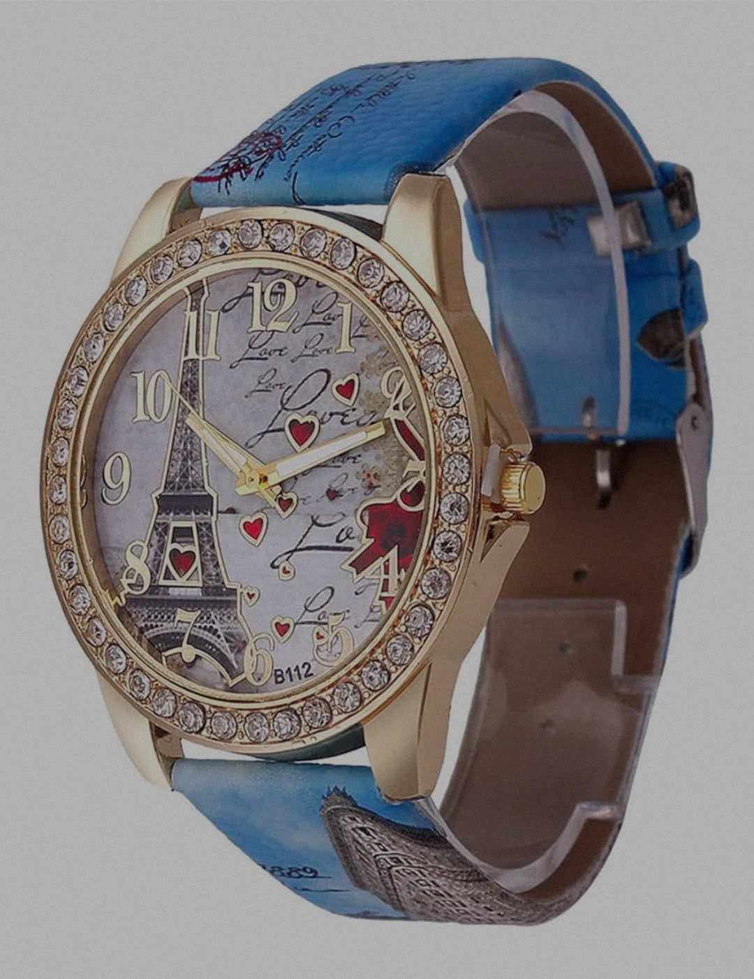 Reloj Diseño Torre Eiffel (Celeste)