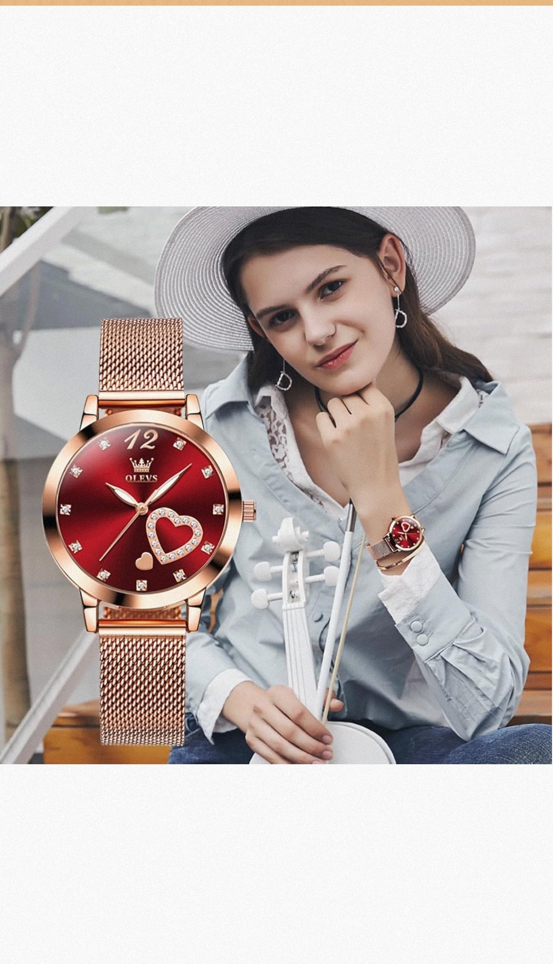 Set Reloj+ Pulsera Olev ⌚❤️(Rojo)