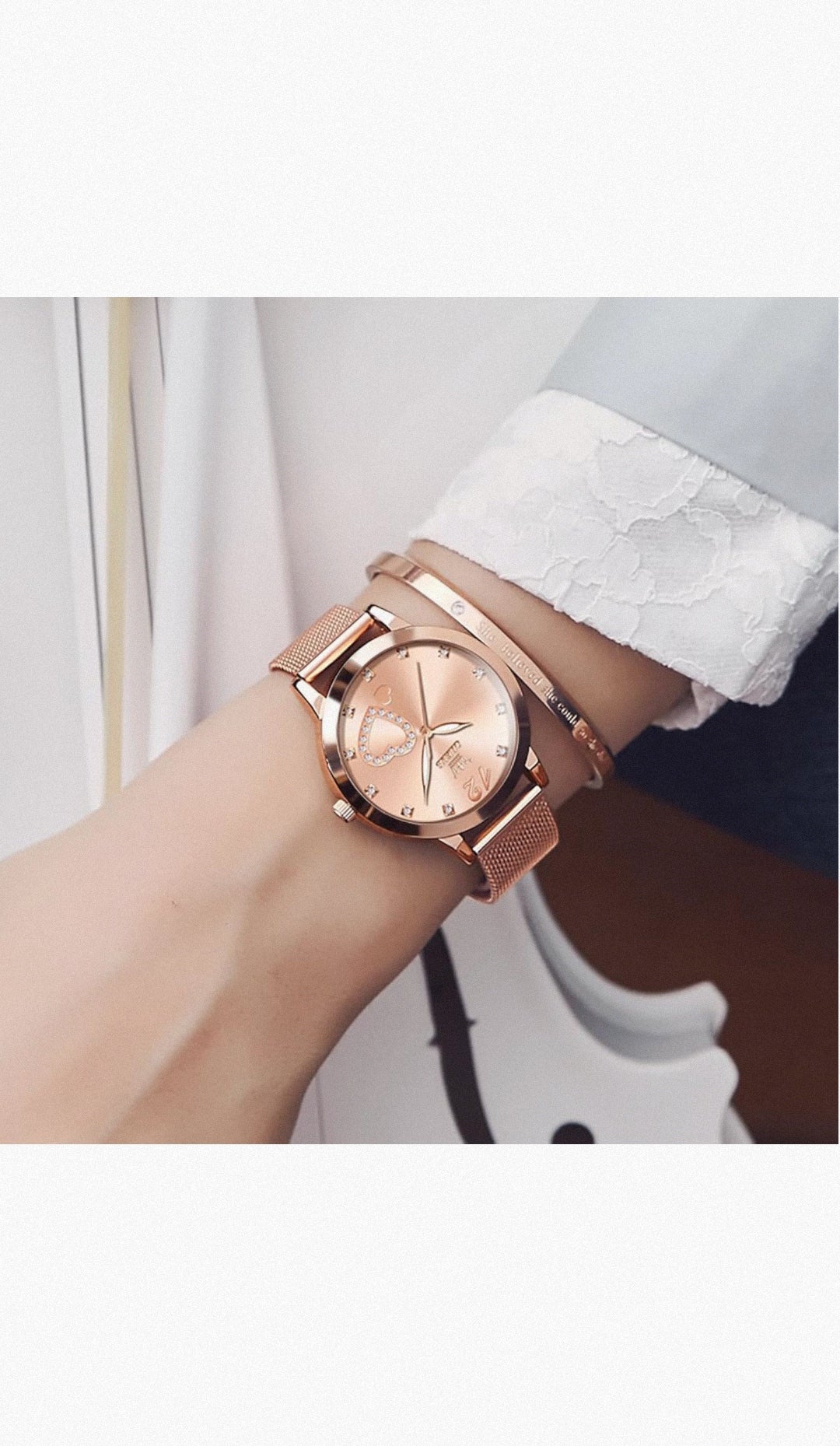 Set Reloj + Pulsera Olev⌚❤️ (Oro Rosa)