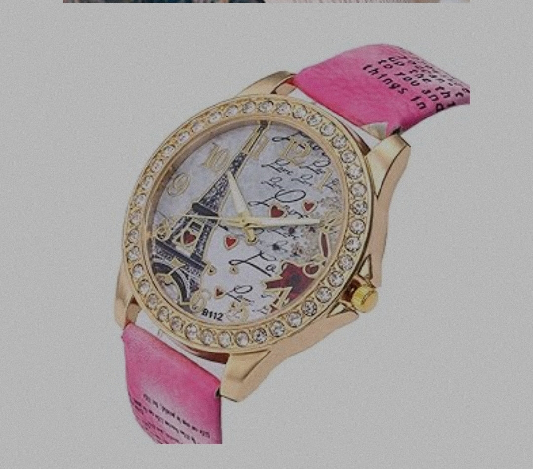 Reloj Diseño Torre Eiffel (Fucsia)