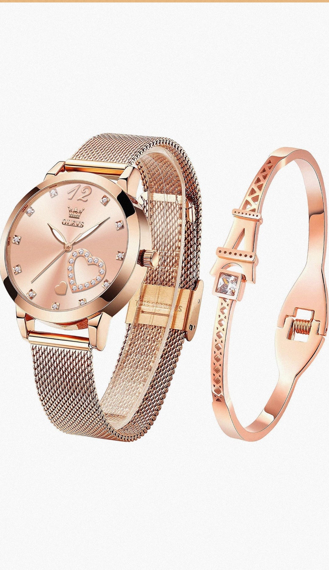 Set Reloj + Pulsera Olev⌚❤️ (Oro Rosa)