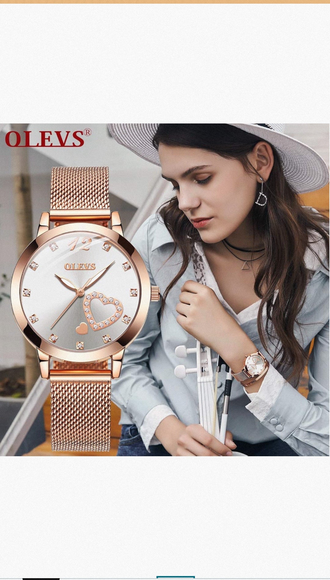Set Reloj + Pulsera Olev⌚❤️ (Blanco)